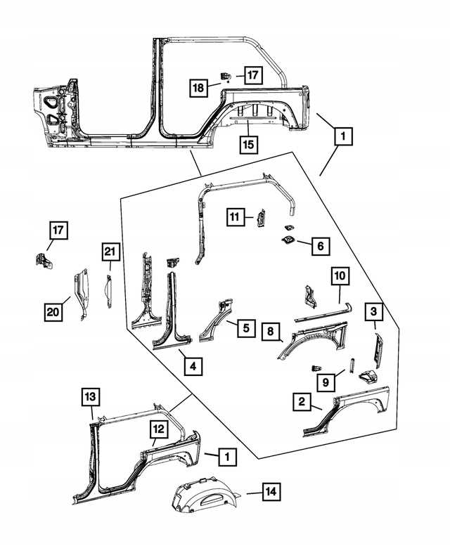 jeep wrangler door parts diagram