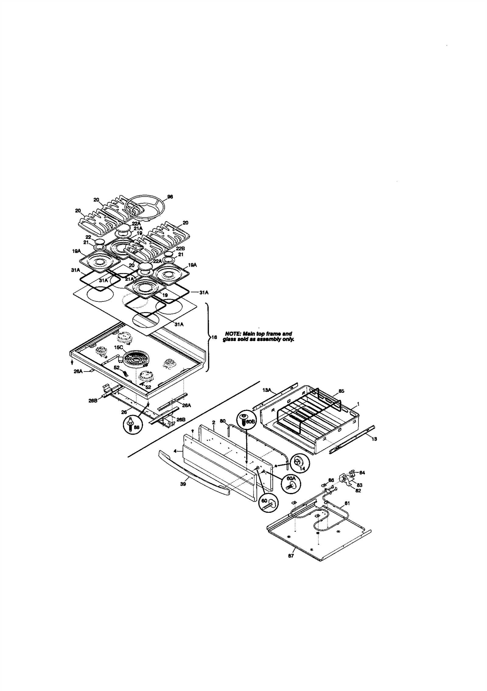 kenmore gas stove parts diagram