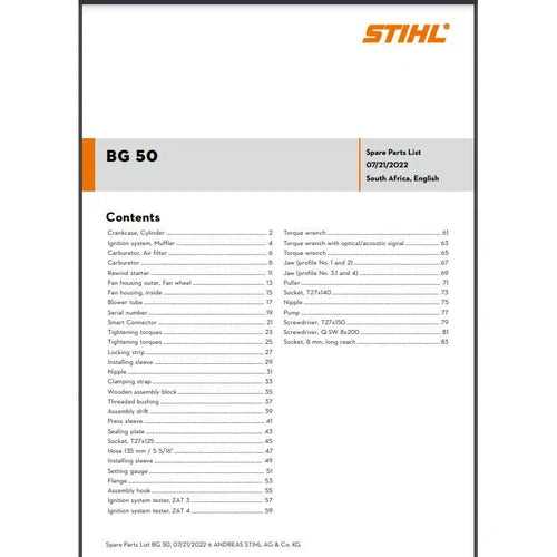 stihl br 450 c parts diagram