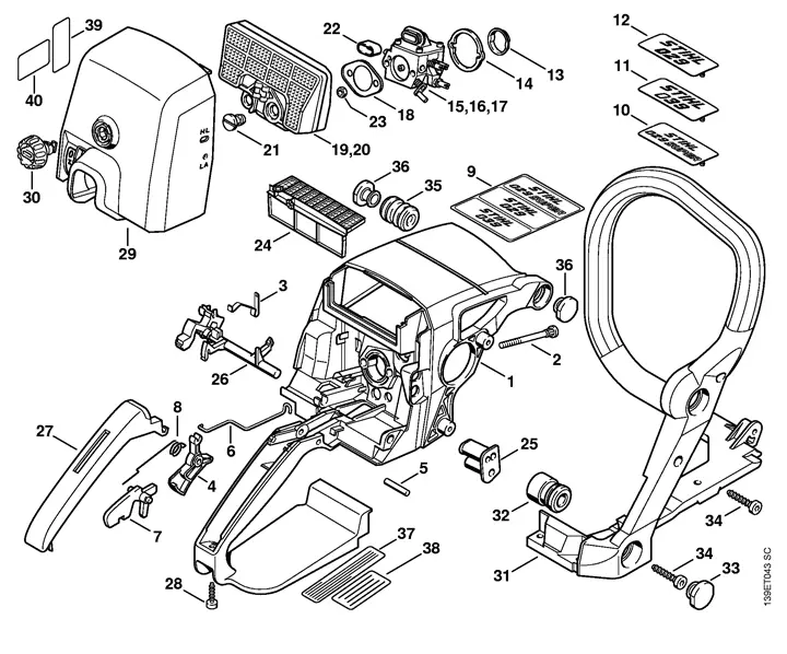 chainsaw part diagram