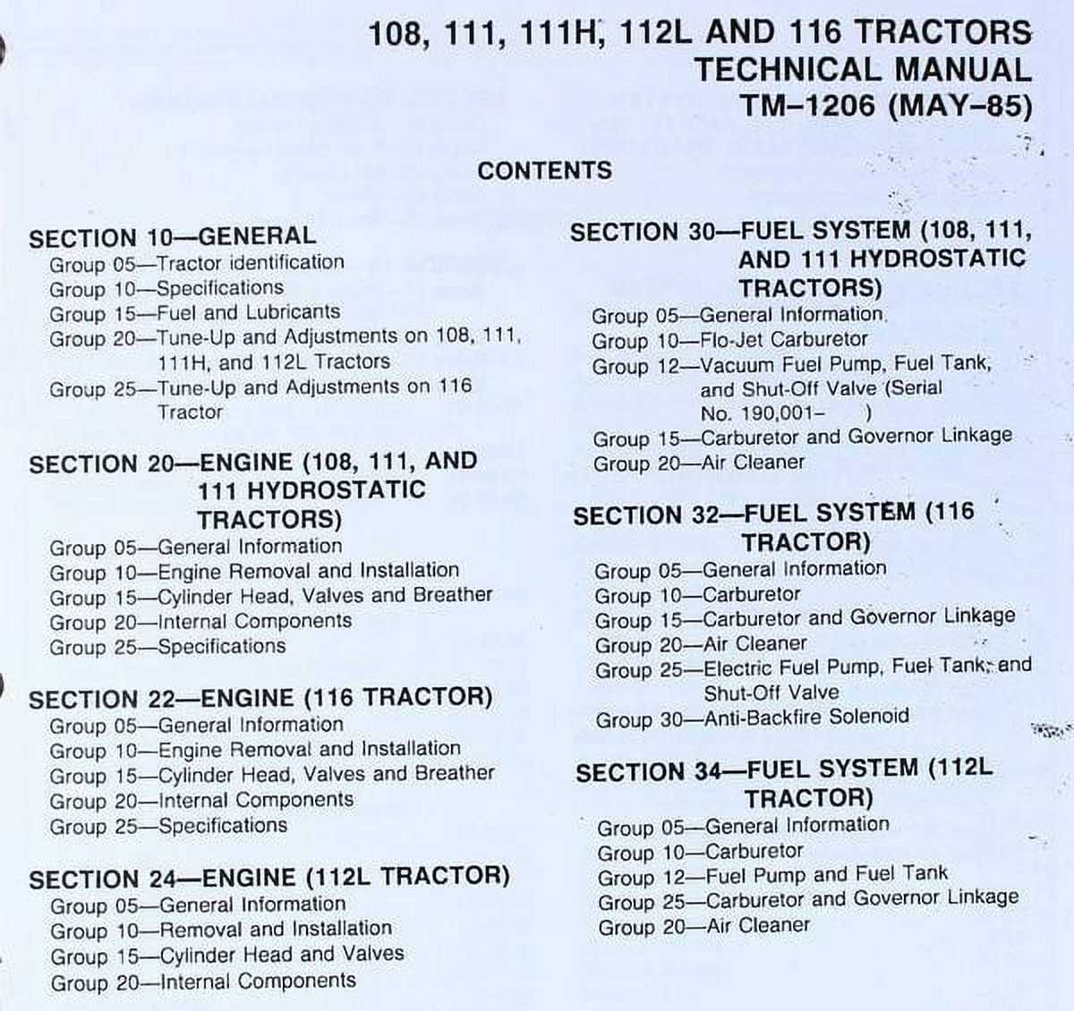 john deere 112l parts diagram