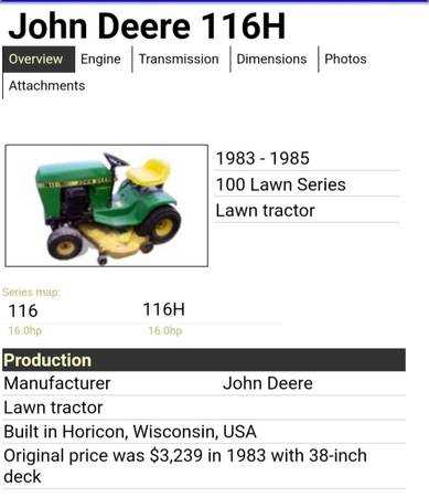 john deere 116 parts diagram