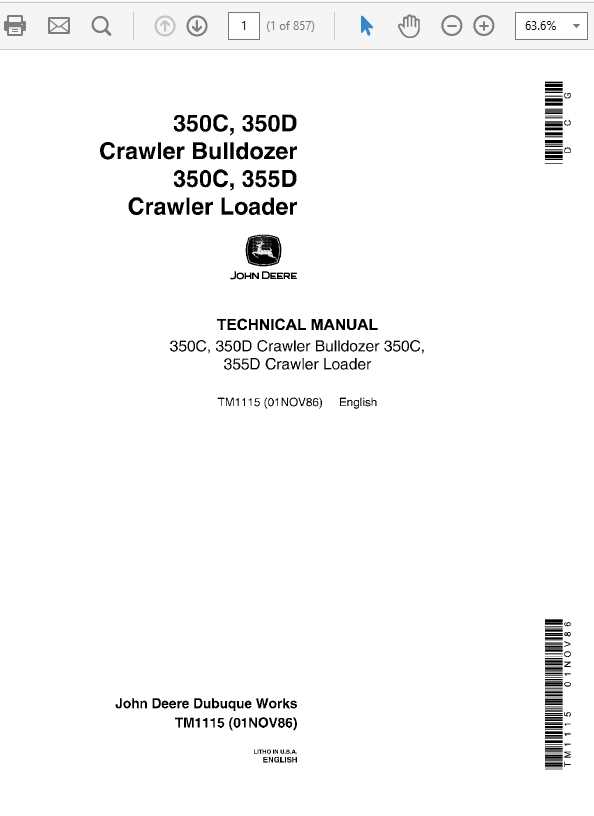 john deere 350 crawler parts diagram