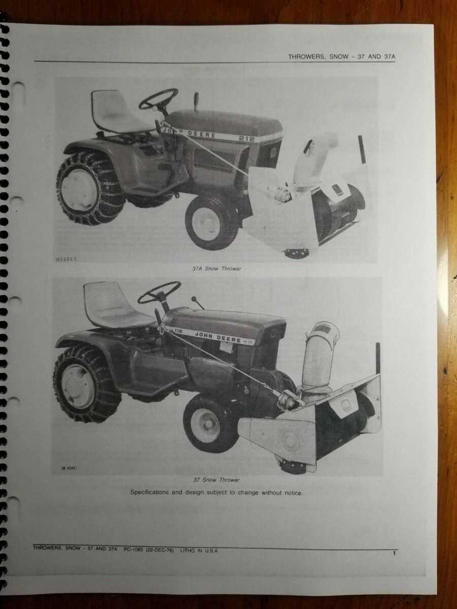 john deere 37a snowblower parts diagram