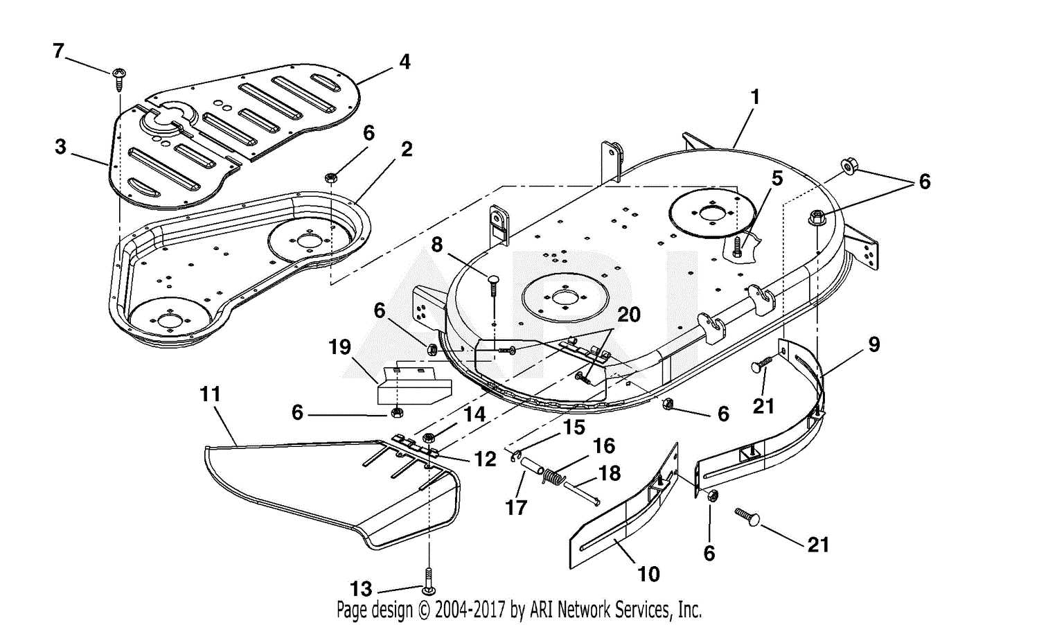 john deere 42 mower deck parts diagram