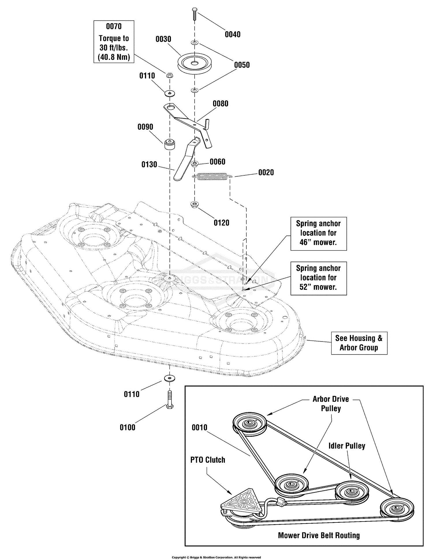 john deere 46 inch mower deck parts diagram