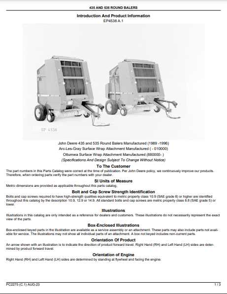 john deere 535 round baler parts diagram