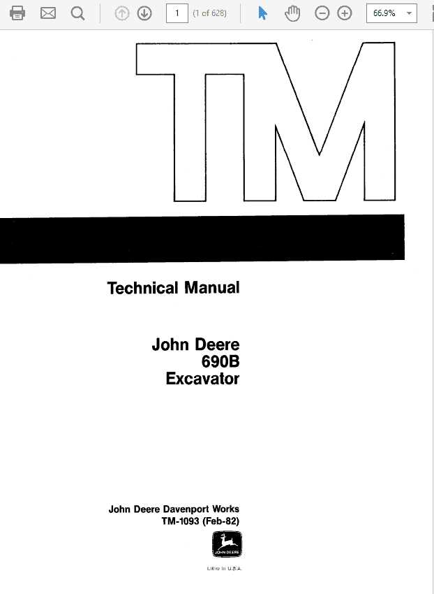 john deere 690b excavator parts diagram