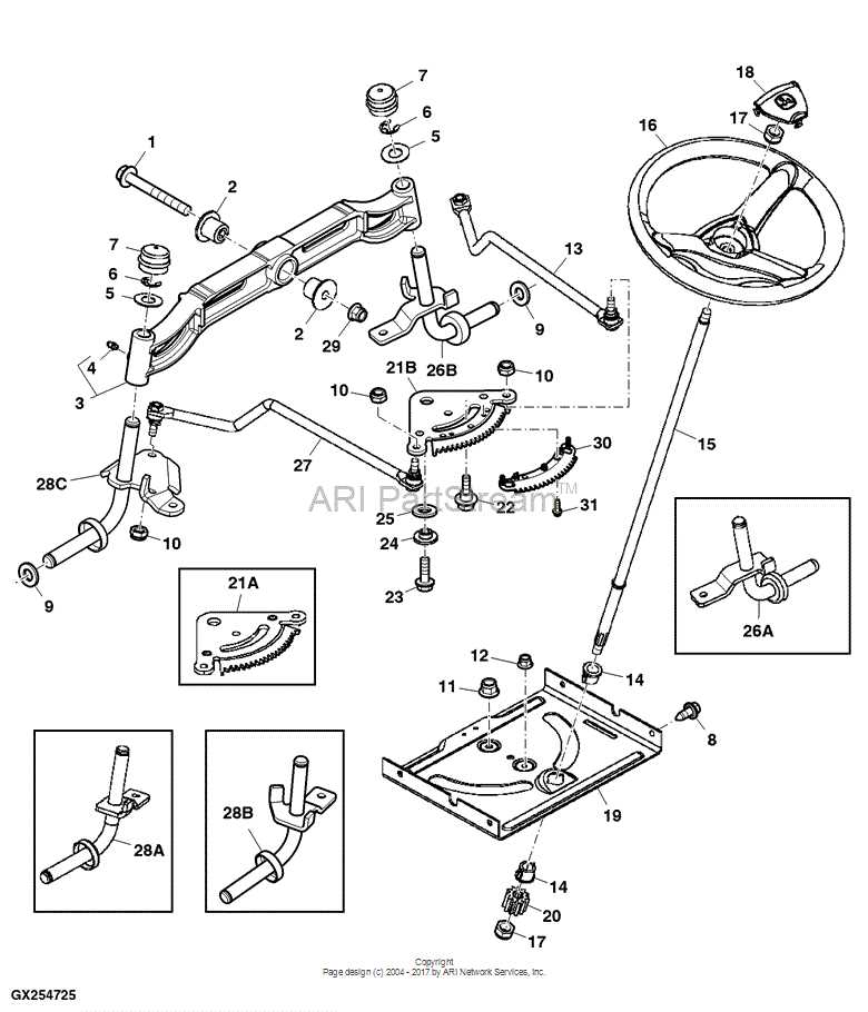 john deere gt245 parts diagram