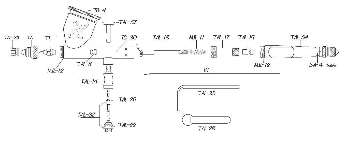 paasche talon parts diagram