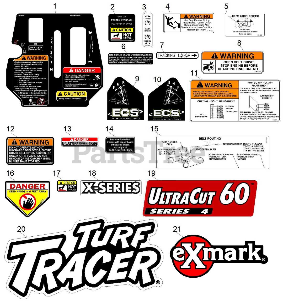 exmark turf tracer parts diagram