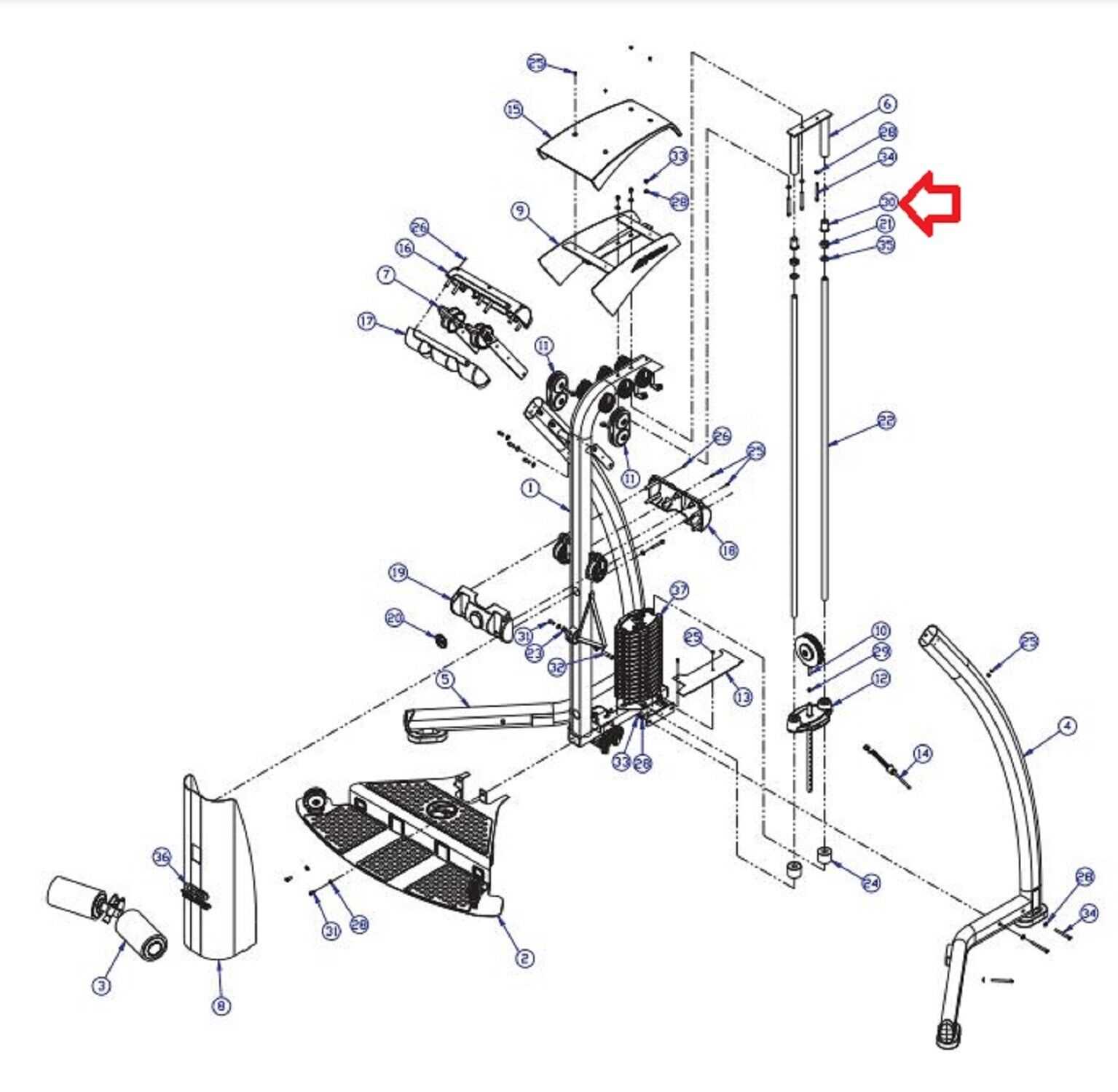 total gym parts diagram