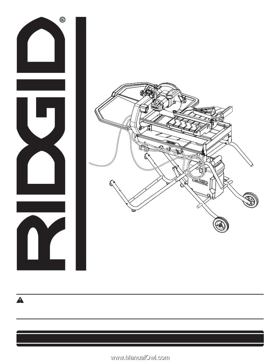 ridgid tile saw parts diagram