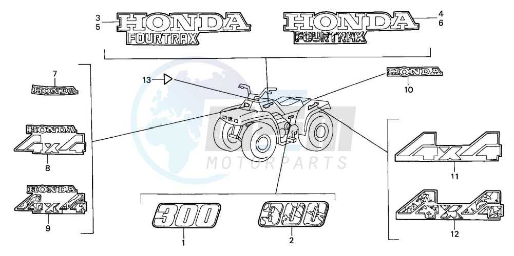 honda 300 fourtrax parts diagram