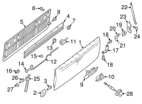 nissan titan tailgate parts diagram