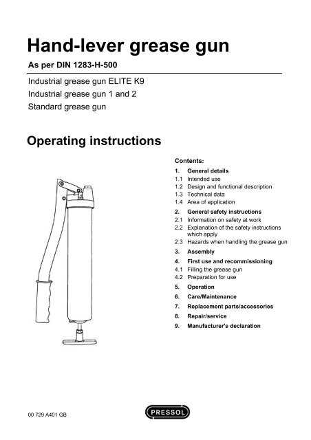 grease gun parts diagram