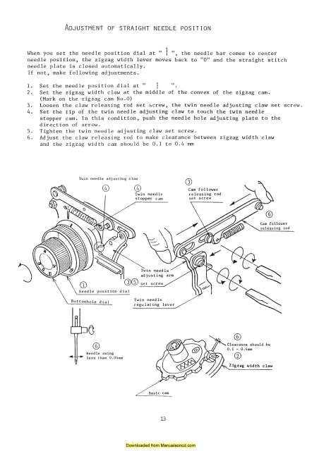 janome sewing machine parts diagram