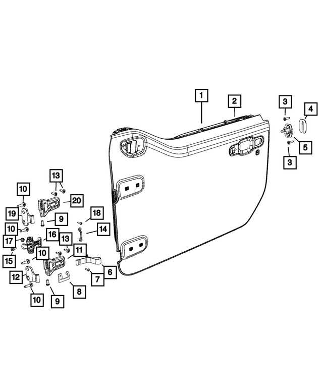 jeep tj door parts diagram