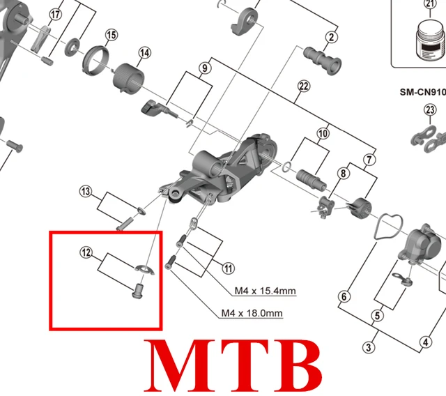 shimano rear derailleur parts diagram