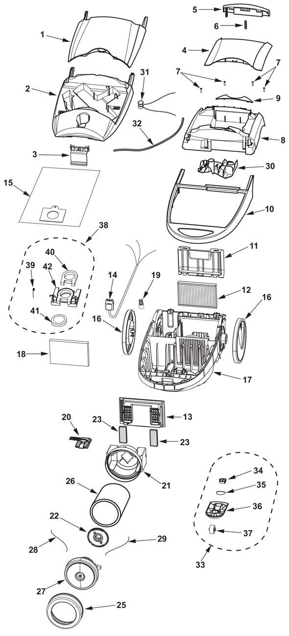 kenmore progressive vacuum parts diagram