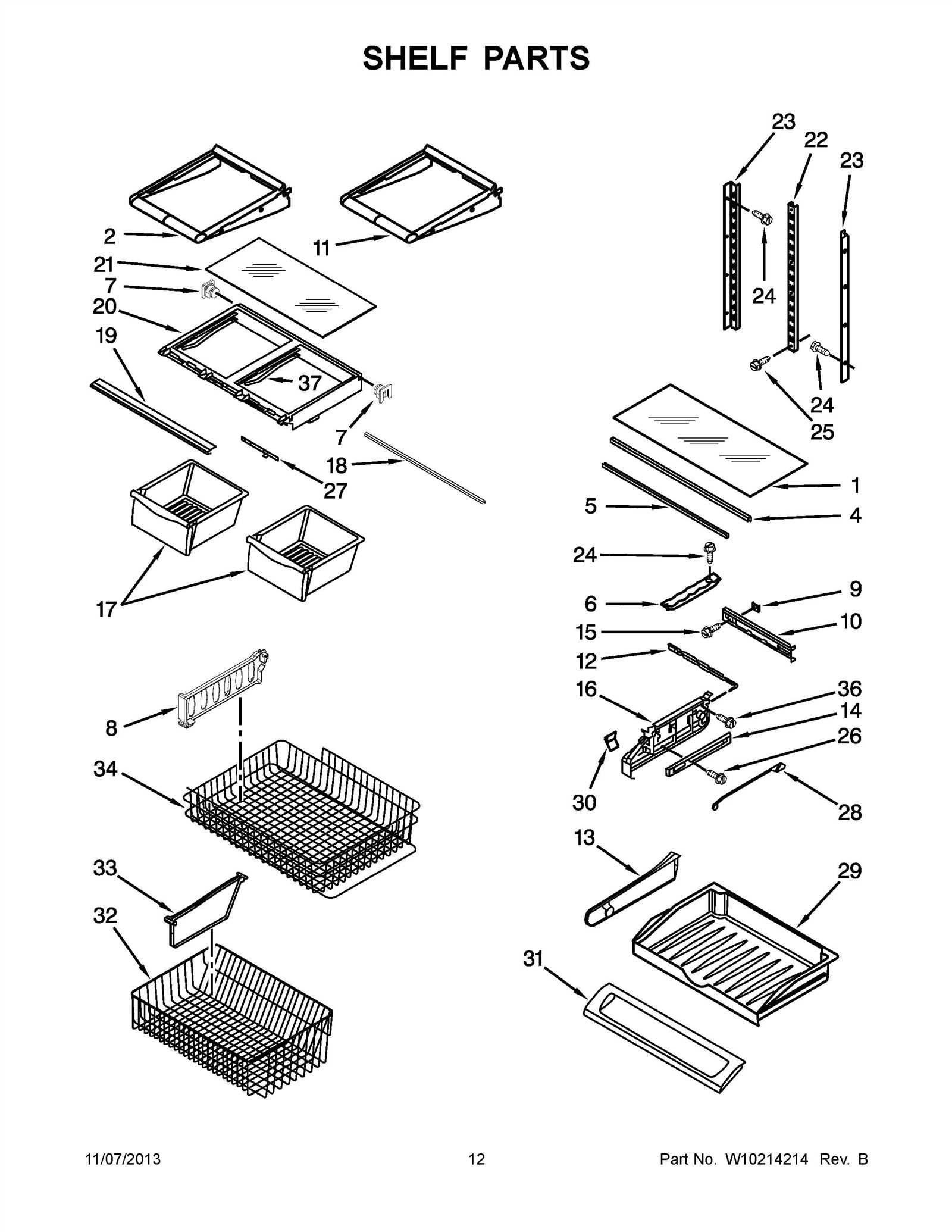 kitchenaid french door refrigerator parts diagram