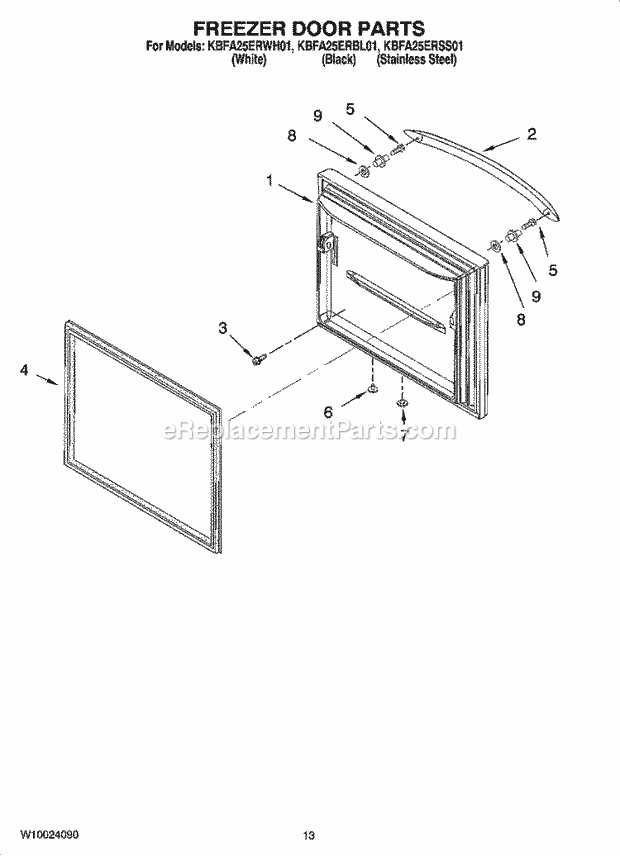 kitchenaid french door refrigerator parts diagram