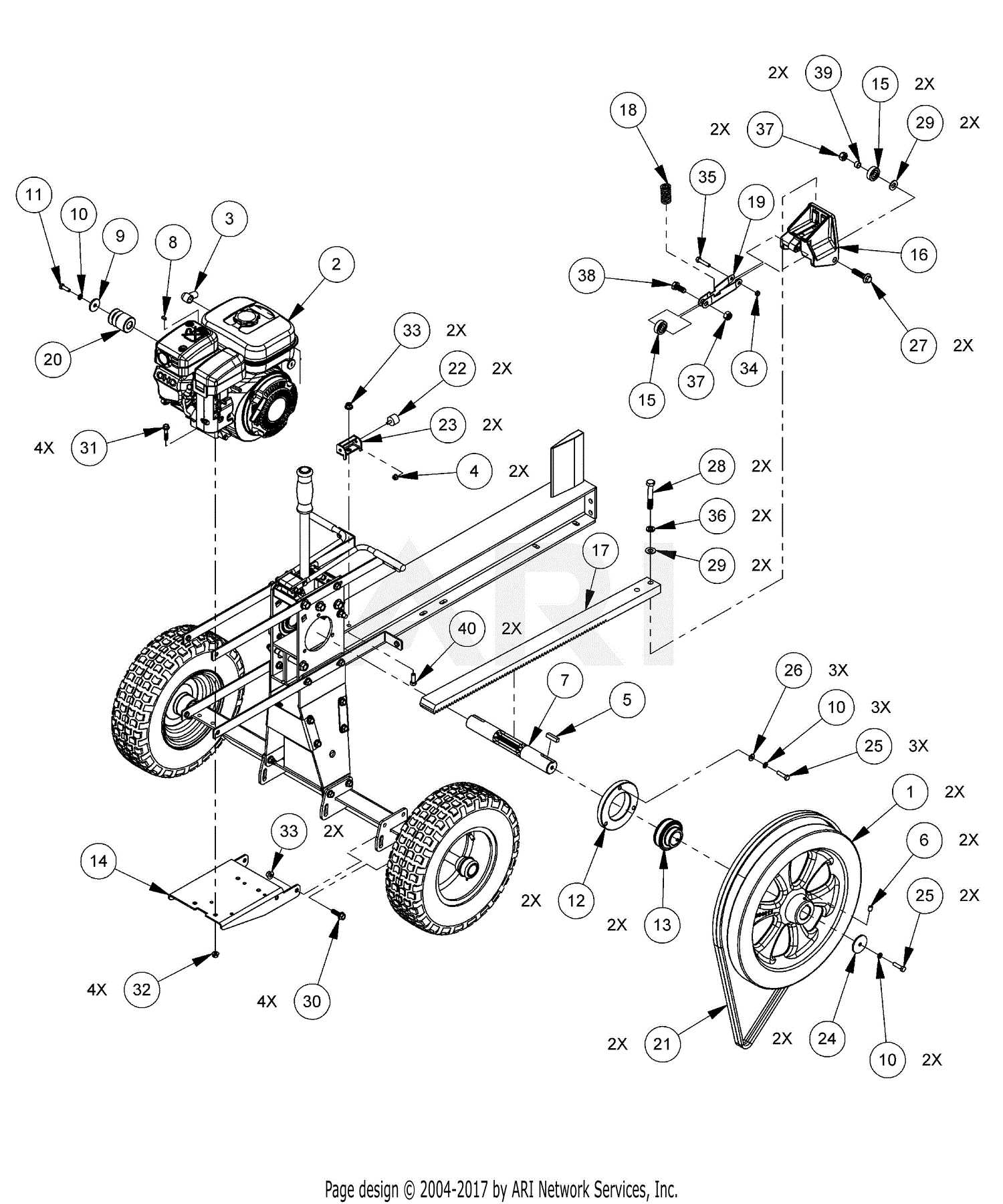 log splitter parts diagram