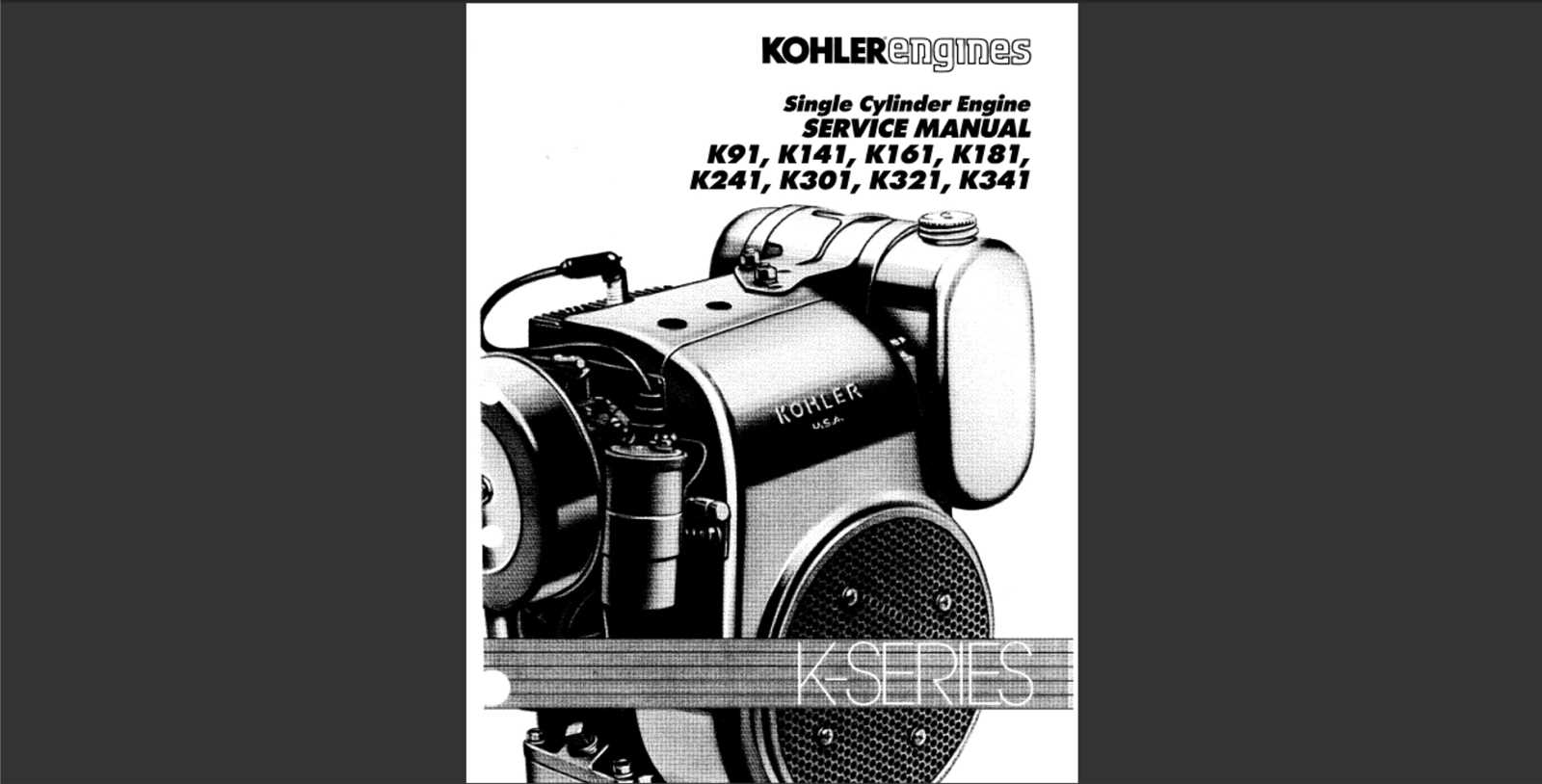 kohler k321 engine parts diagram