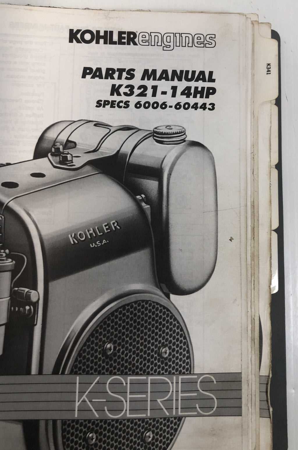 kohler motor parts diagram