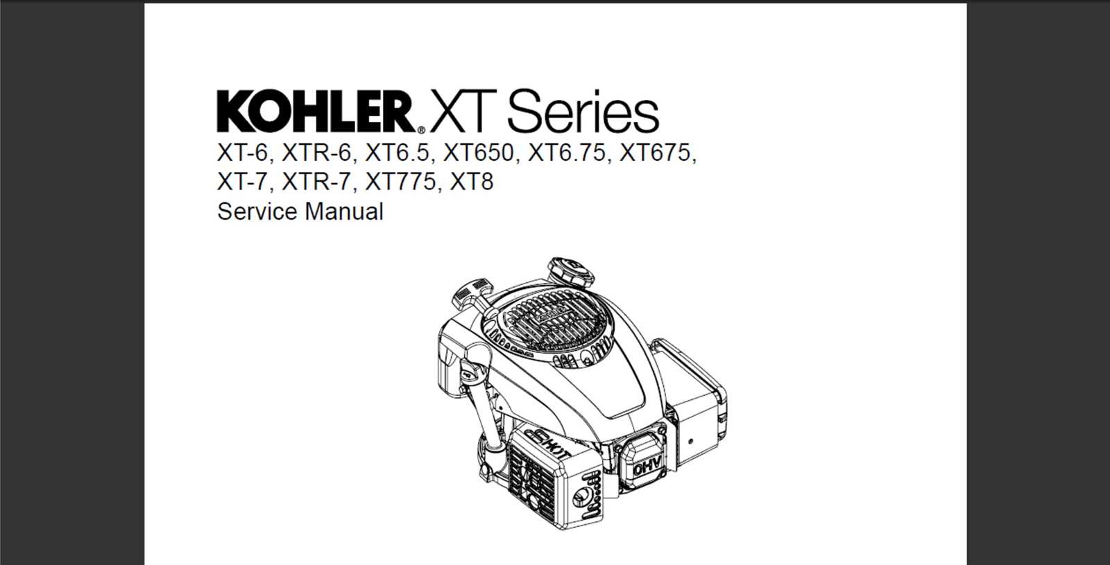 kohler xt 6 parts diagram