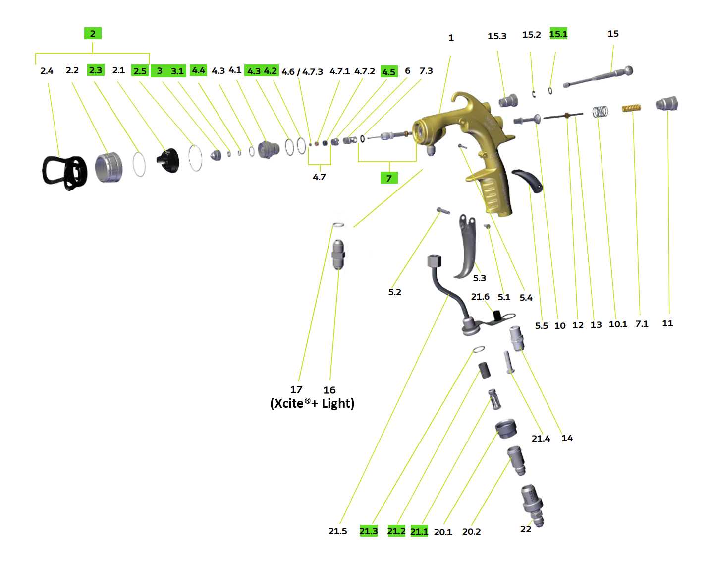 kremlin xcite parts diagram