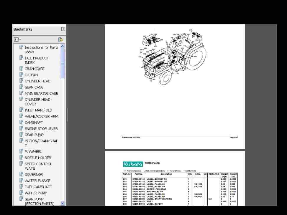 kubota parts diagram online