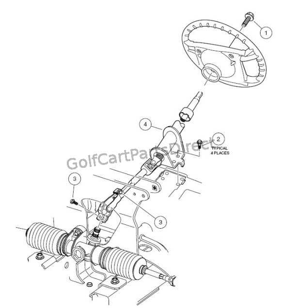 club car ds steering parts diagram