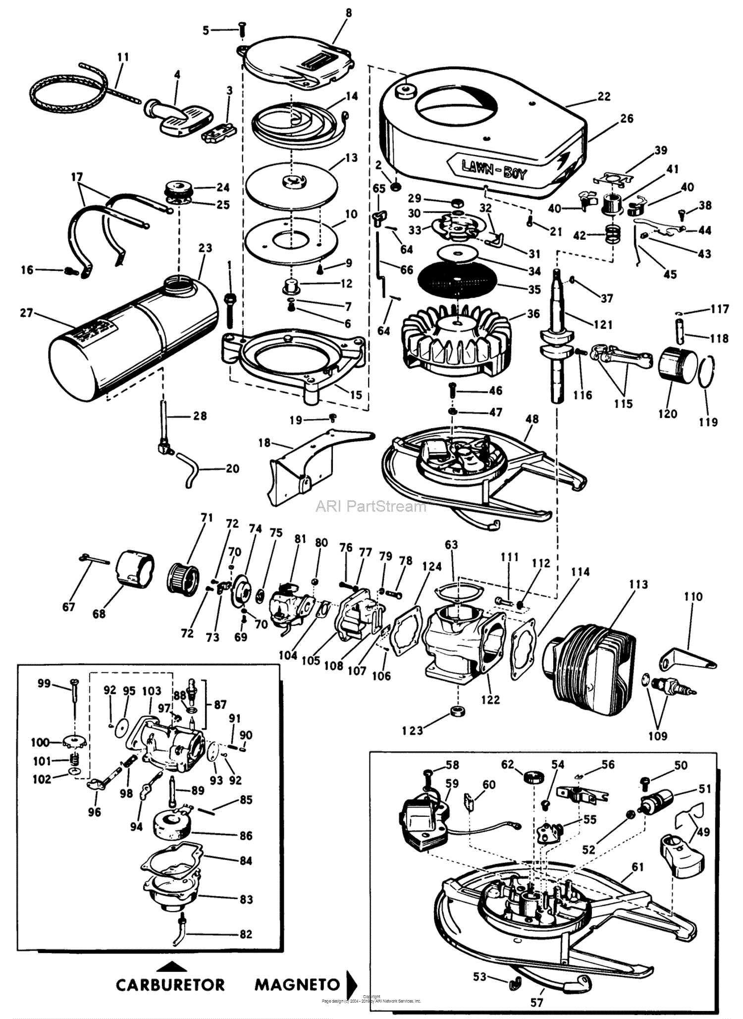 lawn mower engine parts diagram