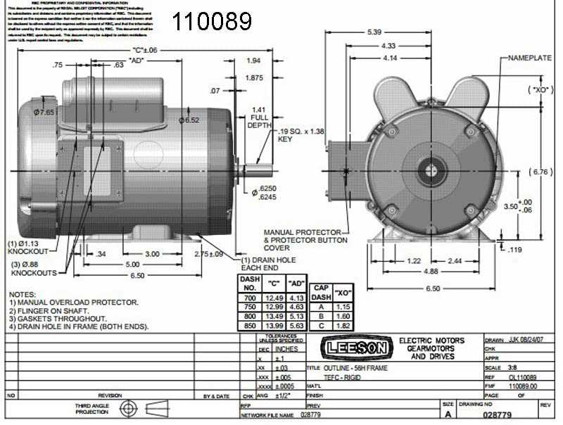 leeson motor parts diagram