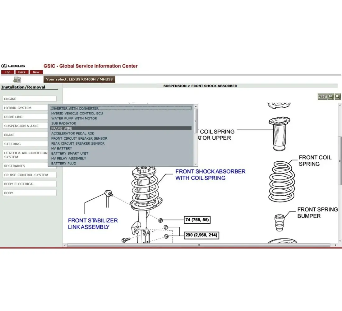 lexus rx400h parts diagram