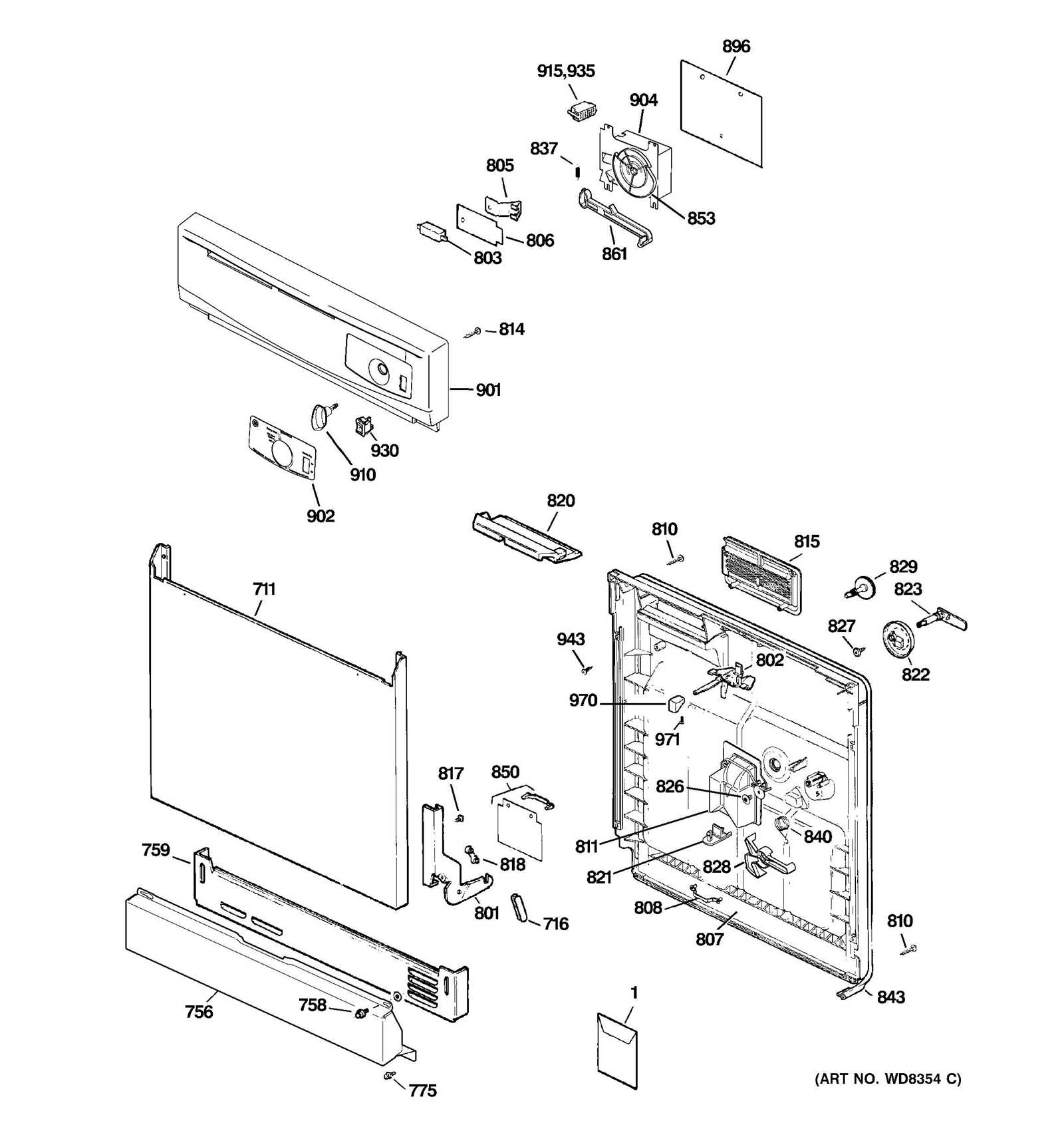 kenmore dishwasher model 587 parts diagram