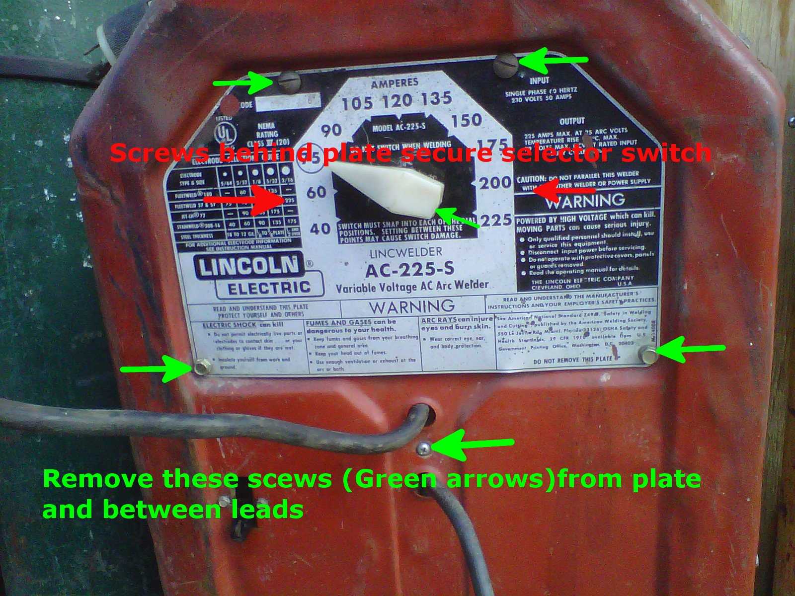 lincoln ac 225 parts diagram