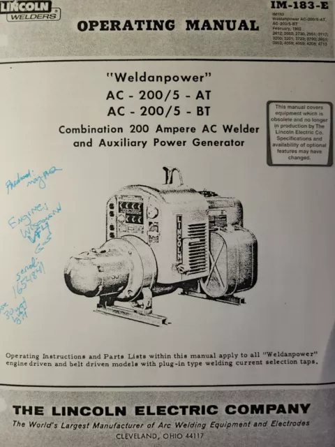 lincoln weldanpower 225 parts diagram