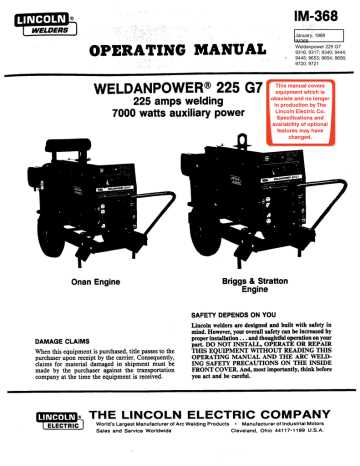 lincoln weldanpower 225 parts diagram