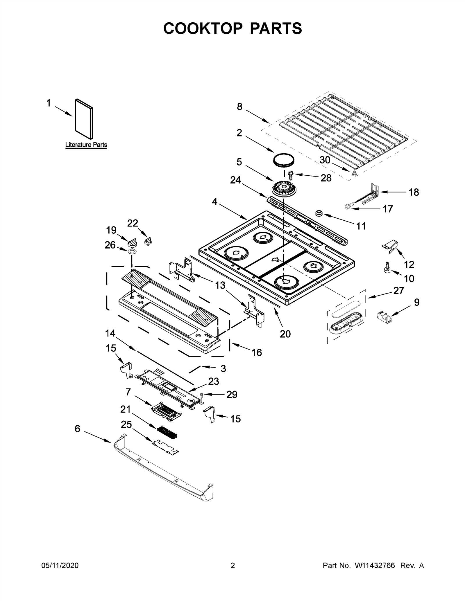 gas range gas stove parts diagram