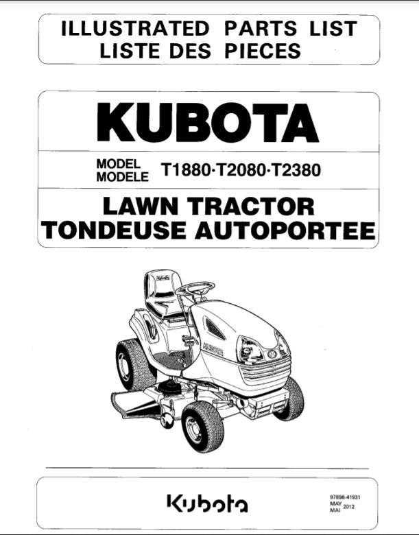 kubota mower parts diagram