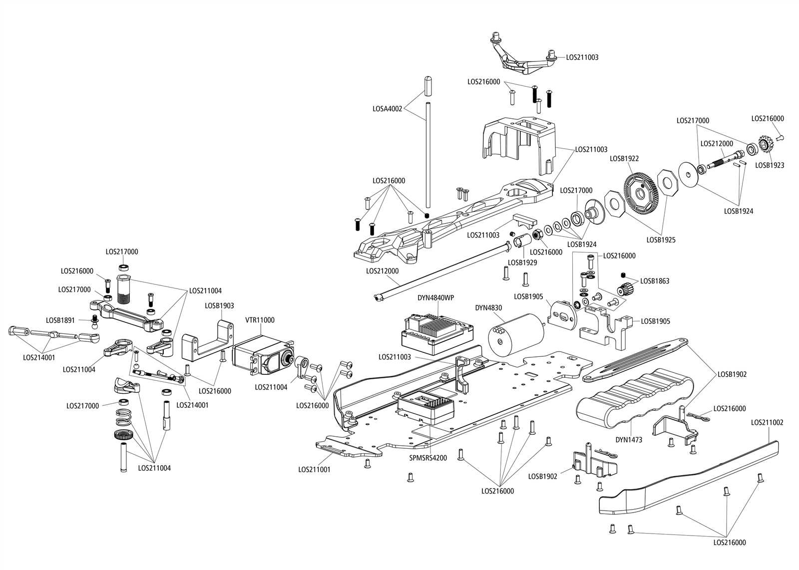 losi lmt parts diagram