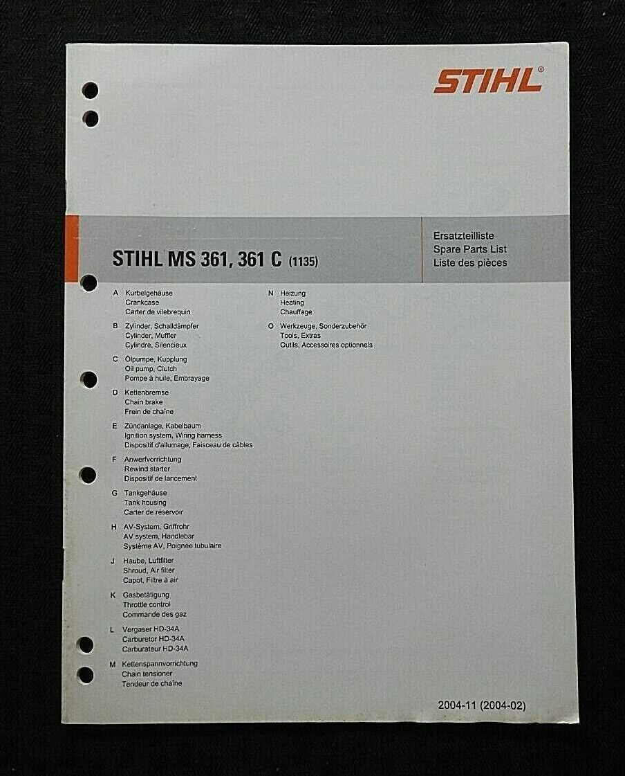 stihl 361 chainsaw parts diagram