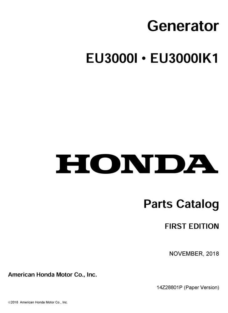 honda eu3000 parts diagram