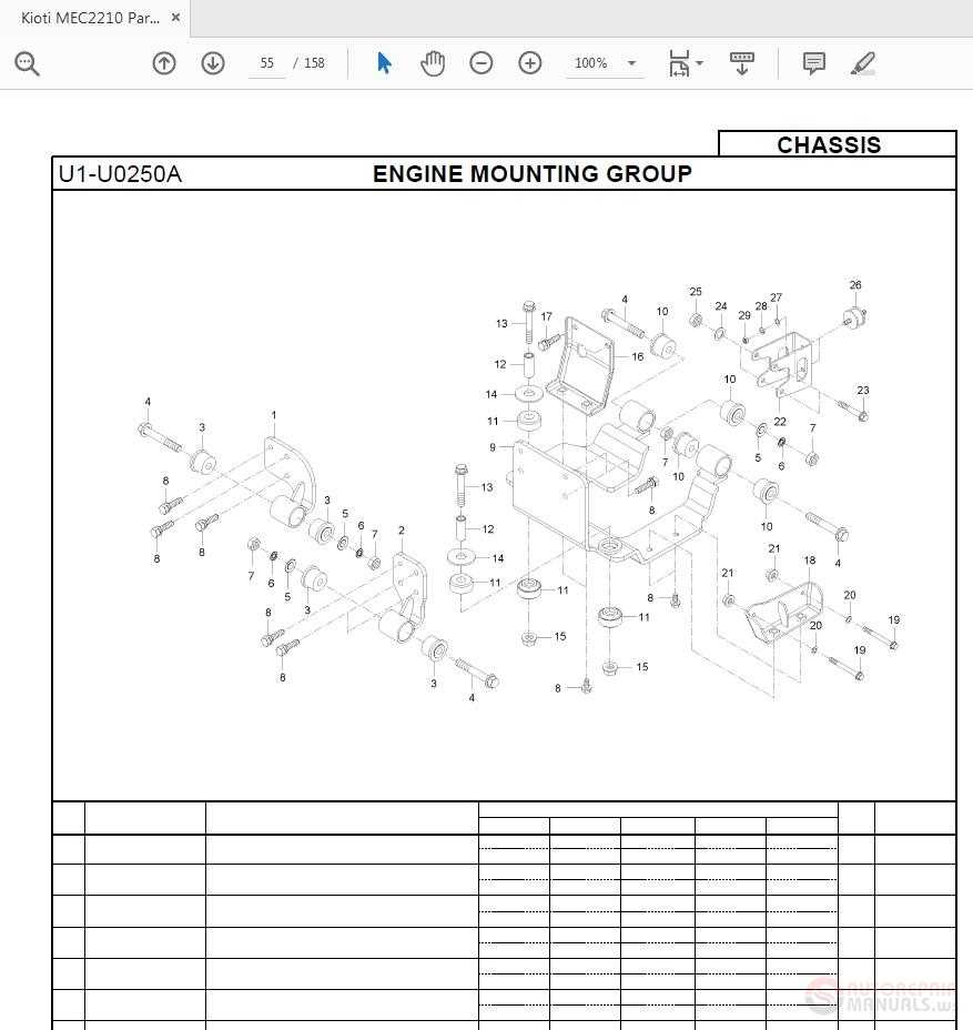 kioti tractor parts diagram