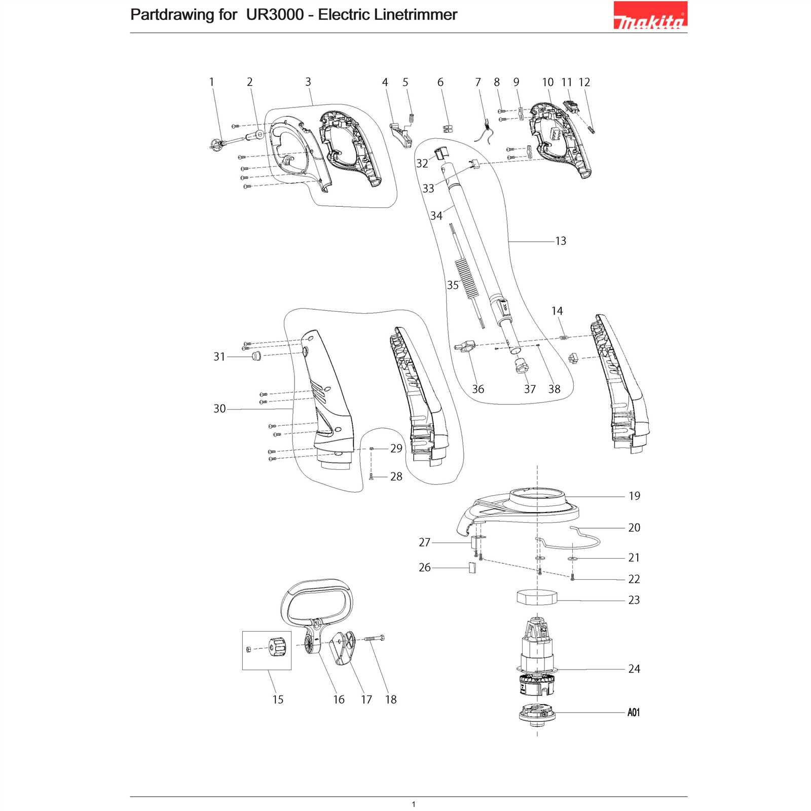 makita router parts diagram