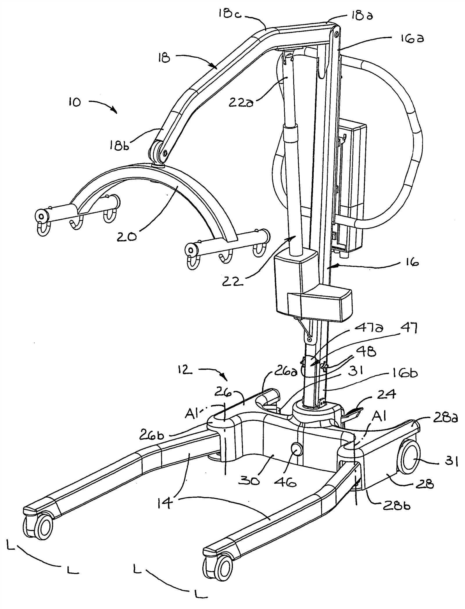 manual hoyer lift parts diagram