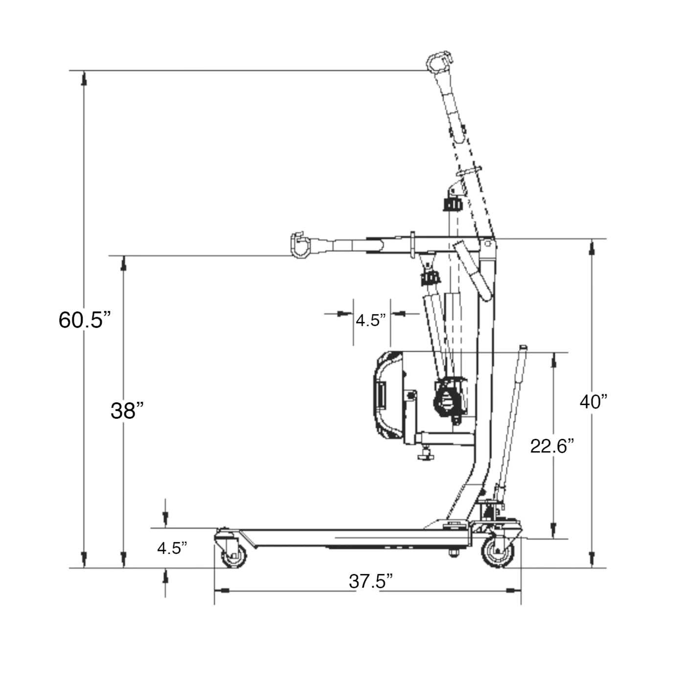 manual hoyer lift parts diagram