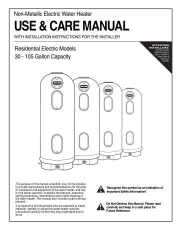 marathon water heater parts diagram